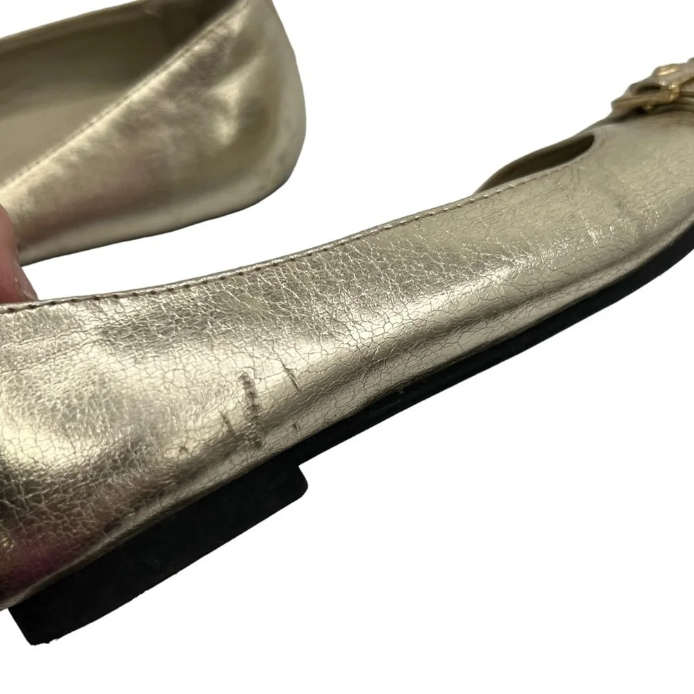 Smart Fit Gold Slip On Ballet Flats Size 12 1/2 Girl’s